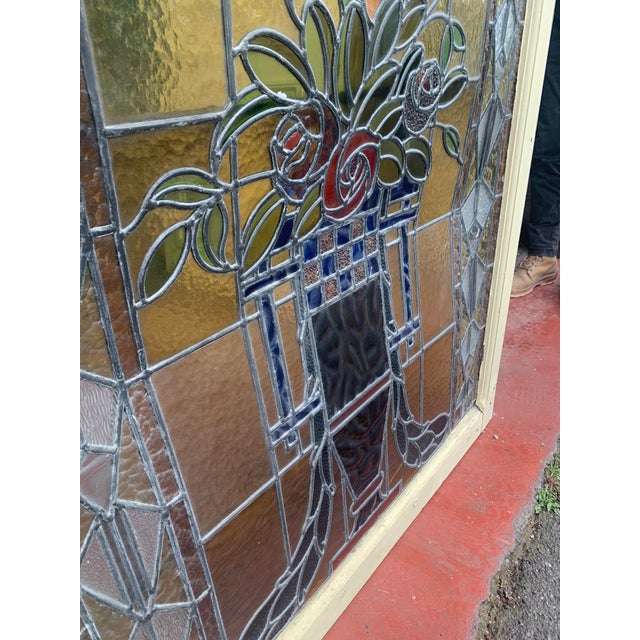 Art Deco Stained Glass Panel For Sale - Image 3 of 18