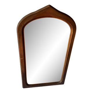 1900s Antique American Ogee-Top Wall Mirror, Original Glass For Sale