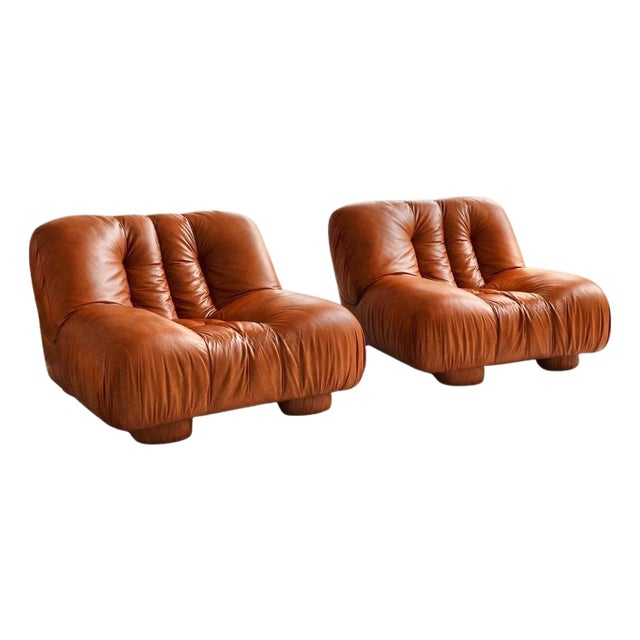 Vintage Italian Lounge Chairs by Giuseppe Rossi Di Albizzate, 1970s, Set of 2 For Sale