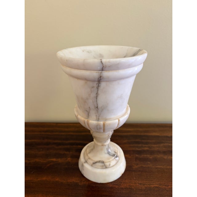 Antique Marble Urn Vase With Soft Gray Veining For Sale In South Bend - Image 6 of 7