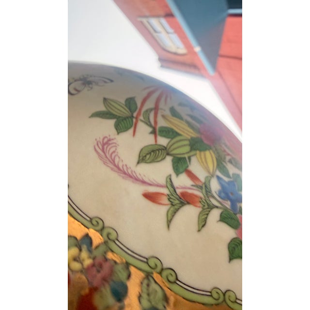 Vintage Chinese Famille Rose Gilt Porcelain Fishbowl Planter With Floral and Bird Motifs For Sale - Image 10 of 14