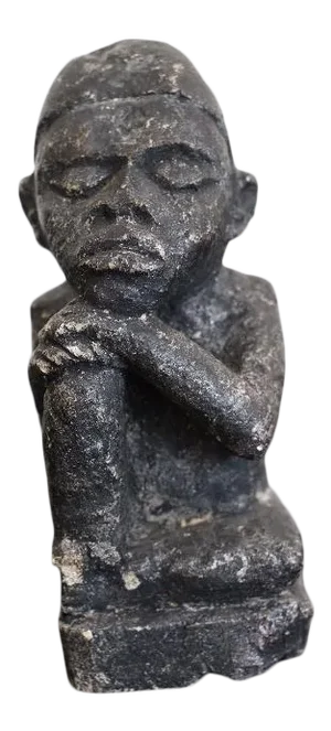 Late 19th Century The Thinker Statue Carved Stone Figurine