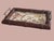 Mid 20th Century Vintage Faux Bamboo Glass Tray With Schumacher Fabric Insert For Sale - Image 5 of 14