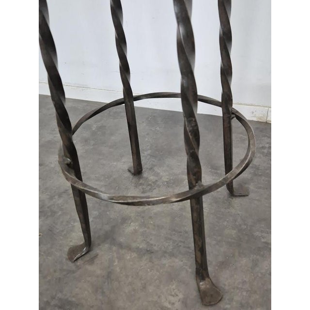 Industrial Wrought Iron Stools, Set of 2 For Sale - Image 3 of 7