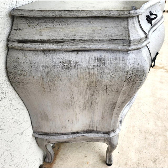 Antique French Serpentine Dresser Distressed For Sale - Image 11 of 18
