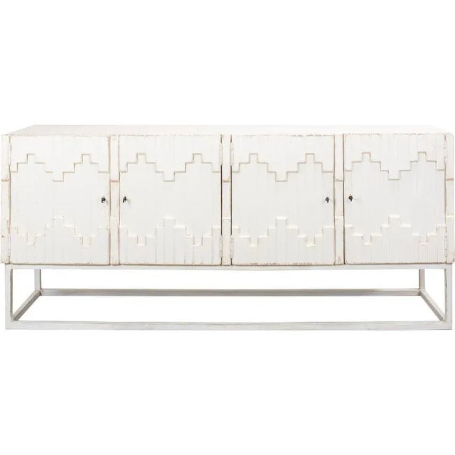 Not Yet Made - Made To Order Sarreid Antique White Wash Cabinet on Stand For Sale - Image 5 of 5