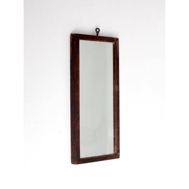 Wood Antique Primitive Double Reflection Mirror For Sale - Image 7 of 12