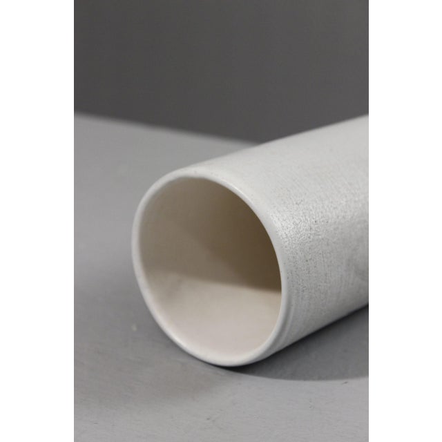 Tubular Ceramic Vase with Abstract Decor by Henri Cimal for Vallauris, 1950s For Sale - Image 6 of 9