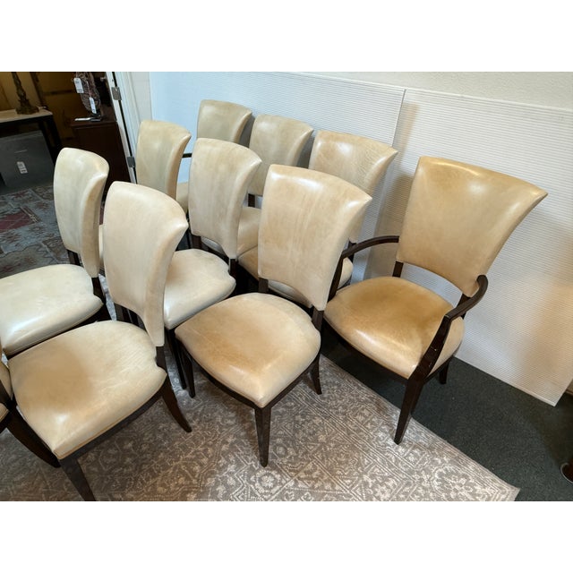 Nancy Corzine Illusion Leather Dining Chairs, Set of Ten For Sale - Image 11 of 17