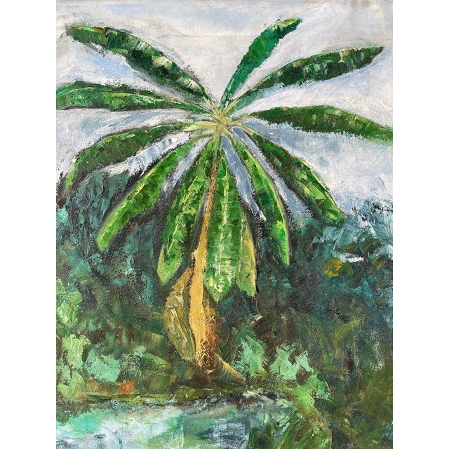 Wood Tropical Painting of Palm Trees For Sale - Image 7 of 12