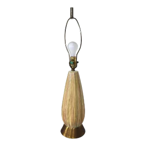 Mid Century Ceramic Table Lamp in Textured Polychrome Surface C 1950's