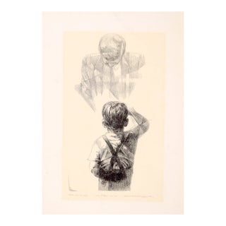 John F. Kennedy, Jr. Salutes His Father, the President - Rare Signed Lithograph by Eugene Hawkins For Sale