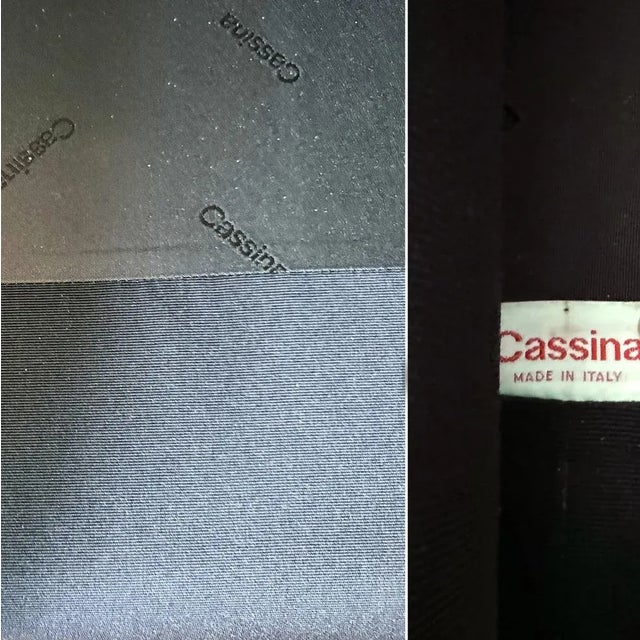 Cassina Black Two-Seater Loveseat Sofa by Vico Magistretti for Cassina, 80s For Sale - Image 4 of 10