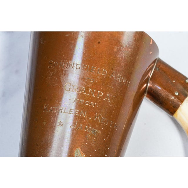 Neat Antique English Copper Boar Handle Hunting Trophy Cup For Sale - Image 11 of 13