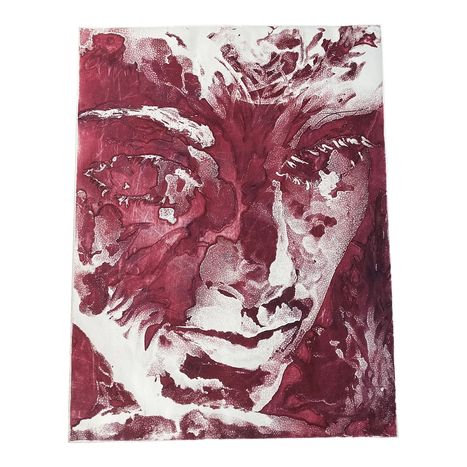1990’s Original Abstract Large Face Lithograph Richard Savage Print ...