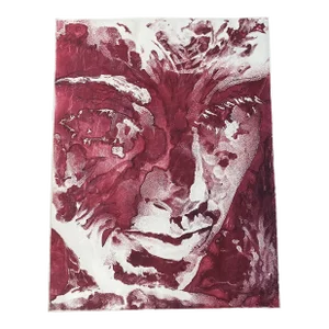 1990’s Original Abstract Large Face Lithograph Richard Savage Print