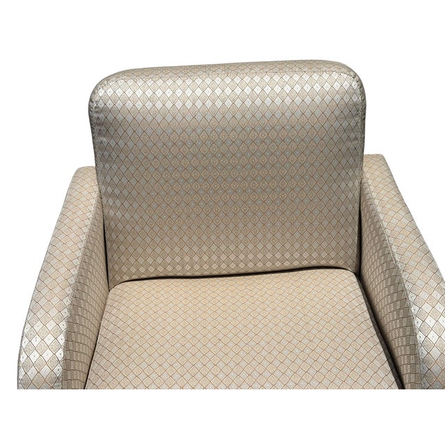 1990s Pair of Art Deco Style Scalamandre Silk Upholstered Parsons Chairs For Sale - Image 5 of 7