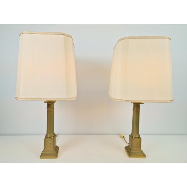 Neoclassical Empire Brass Table Lamp, France, 1960, Set of 2 For Sale - Image 6 of 17