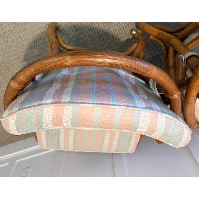 Wood Mid 20th Century Ficks Reed Chippendale Armchairs on Castets (Set of Two) For Sale - Image 7 of 11