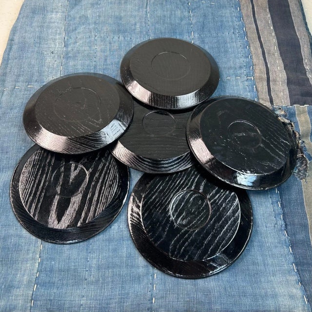 Japanese Tora-Nuri Lacquerware Plates, 1950s, Set of 10 For Sale - Image 13 of 16