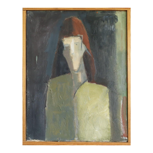 1978 Modernist 'Maris' Vintage Original Figurative Portrait Oil Painting, Framed
