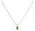 14K Yellow Gold Oval Green Emerald Solitaire Pendant Necklace - 18" Inches For Sale