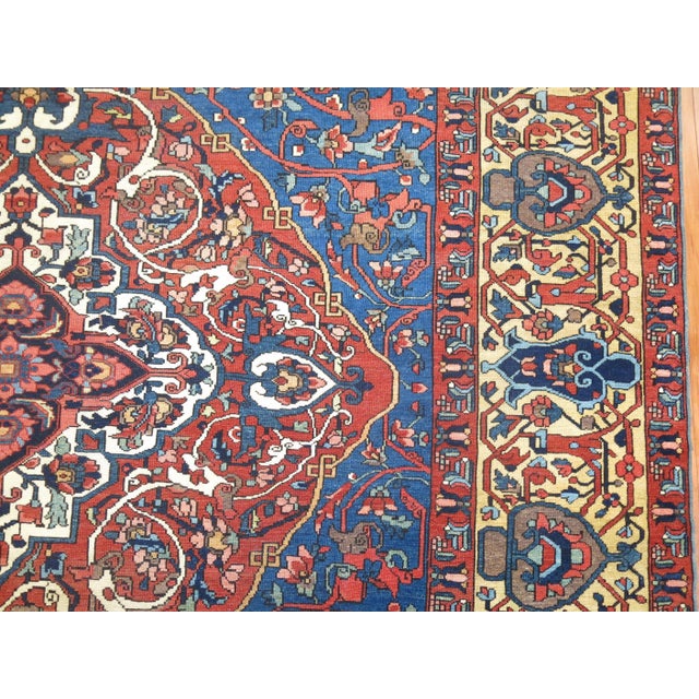 Blue Antique Zabihi Collection Persian Bakhtiari Blue Rug - 9'10" x 16'9" For Sale - Image 8 of 12