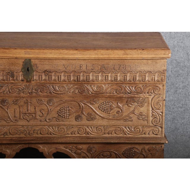 Antique Baroque Chest in Oak, 1784 For Sale - Image 18 of 18