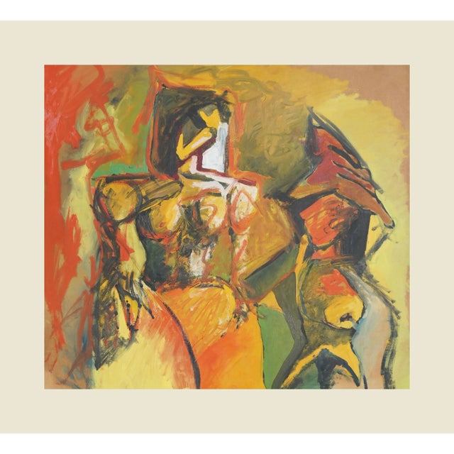 1970s Michael William Eggleston "Burning Man Couple" Abstract Expressionist Oil on Paper Circa 1970s For Sale - Image 5 of 5