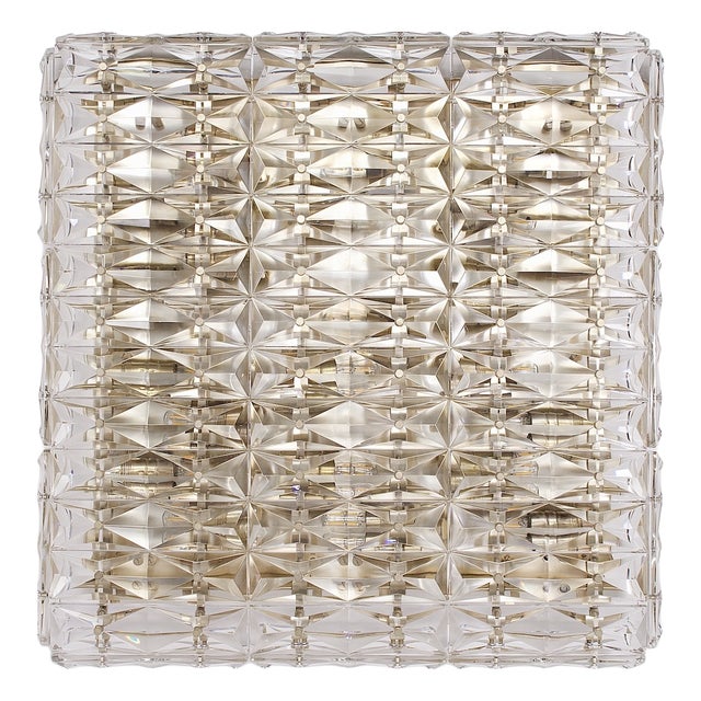 Faceted Crystal Ceiling Light from Kinkeldey, 1970s For Sale