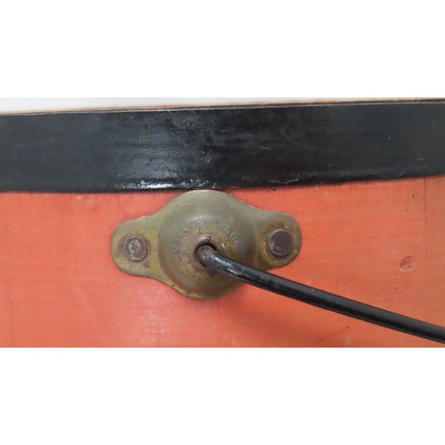 Patent 1885 Antique American Hand Made Pine Sugar Bucket in Original Salmon Color Paint For Sale - Image 10 of 13