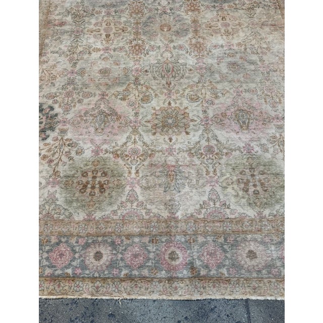 Mid 19th Century Turkish Silk Rug With Floral Medallions For Sale In Los Angeles - Image 6 of 9