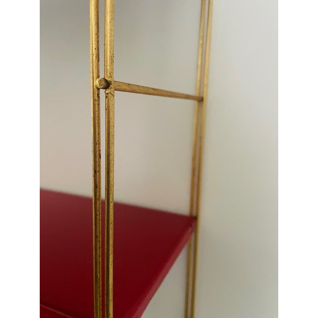 Mid-Century Modern Adjustable Brass and Metal Wall-Mounted Shelf, 1960s For Sale - Image 13 of 18