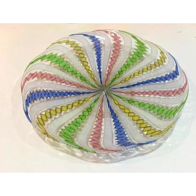 Murano Mid-Century Murano Italy Venini Latticino Bowl For Sale - Image 4 of 8