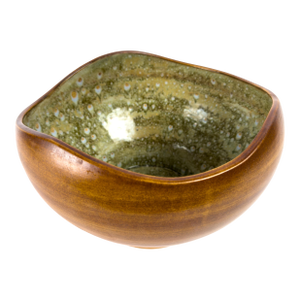 Large French Crystalline Glaze Art Pottery Bowl Attributed to Pierrefonds, Signed