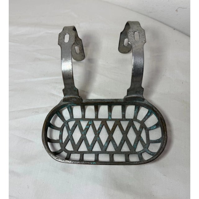 Metal Antique Industrial Nickel Plate Brass Bathroom Bathtub Fixture Soap Dish Holder For Sale - Image 7 of 12