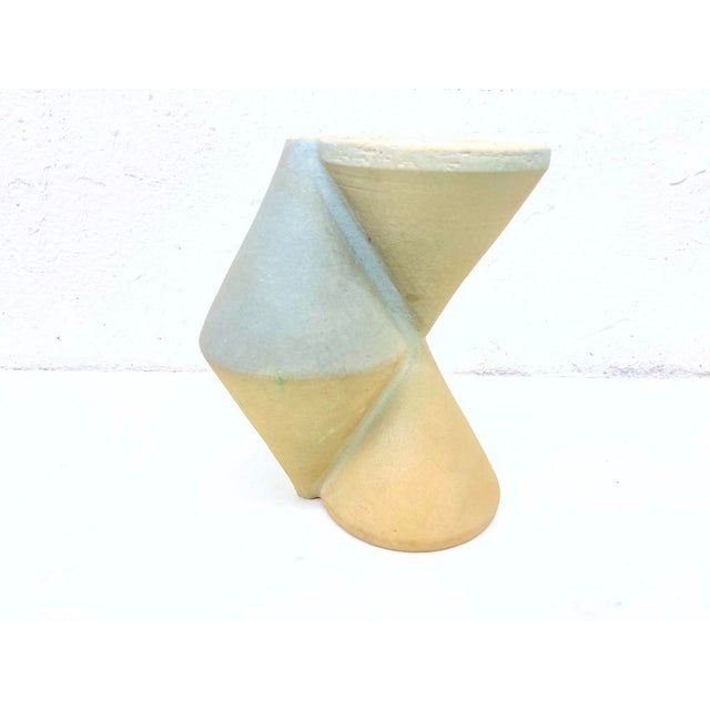 Vintage Geometric Studio Ceramics Vase, 1980s For Sale - Image 4 of 8