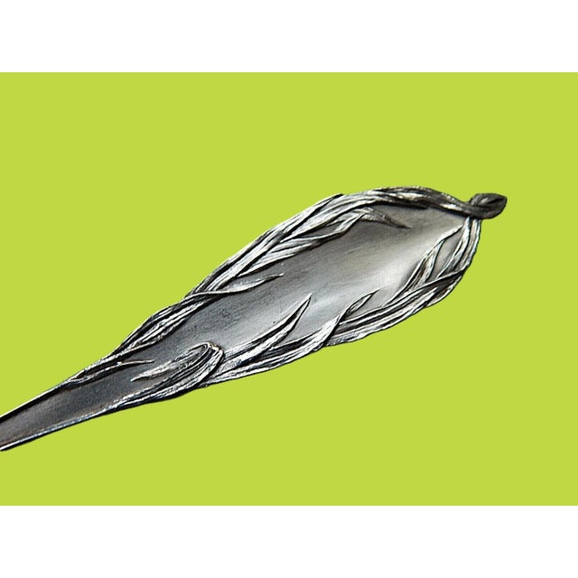 Rare 1903 Watson Art Nouveau Wheat 5 1/2" Sterling Silver Montogomery, Mo Souvenir Spoon For Sale - Image 4 of 6