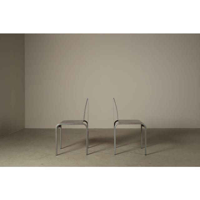 Postmodernist Stainless Steel Dining Chairs, 1980-1990, Set of 6 For Sale - Image 6 of 16