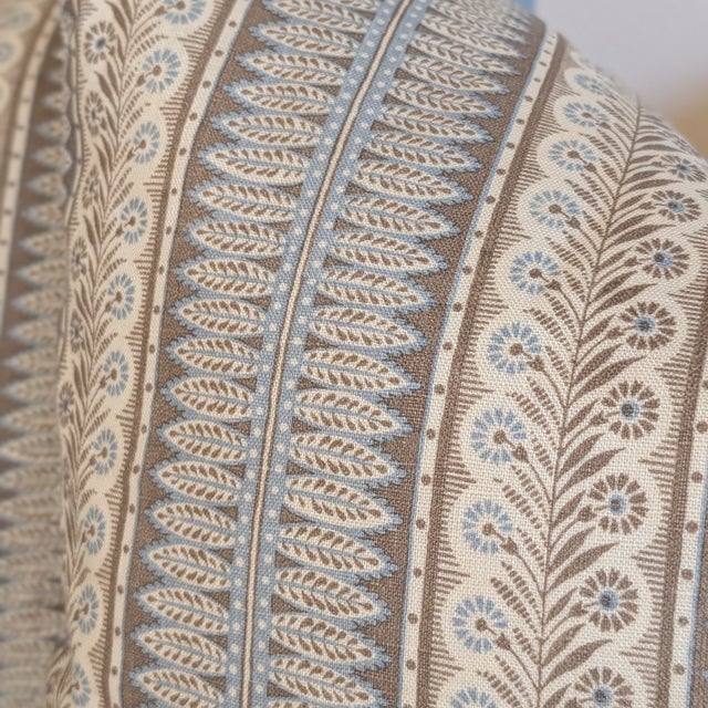 Textile Jasper Eastlake Sky Blue & Brown 20" Pillows - Double Sided For Sale - Image 7 of 7