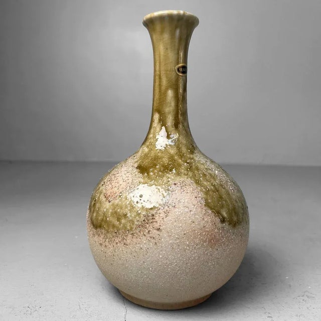Goldenrod Shigaraki Ikebana Flower Vase, 1980s For Sale - Image 8 of 13
