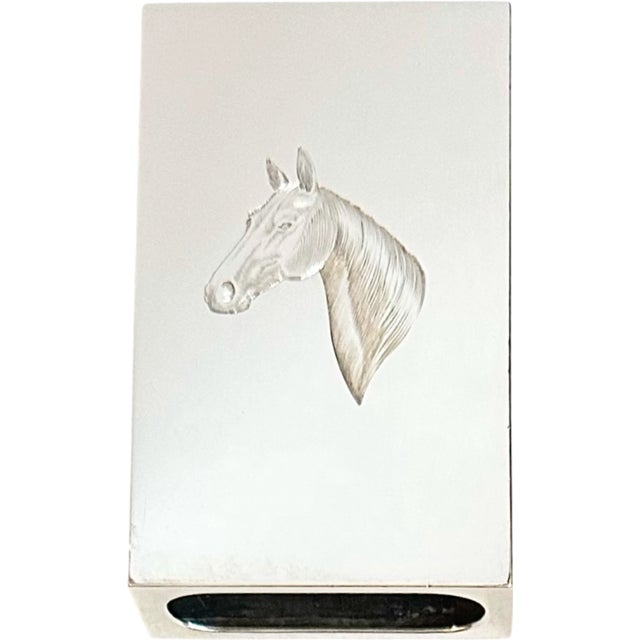 Asprey & Co. Vintage Asprey Sterling Silver Equestrian Horse Matchbook Case For Sale - Image 4 of 18