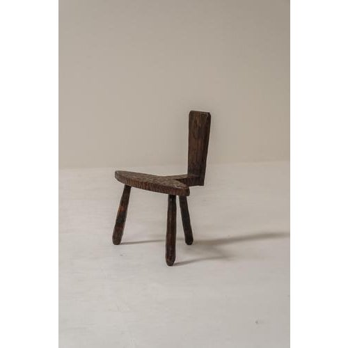Wood Brutalist Hand-Carved Wooden Chairs, France, 1950s, Set of 2 For Sale - Image 7 of 10