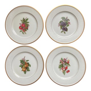 1970s Thornberry’s u.s.a. Fruit Plates Porcelain Set of 4 - 7 3/4” For Sale