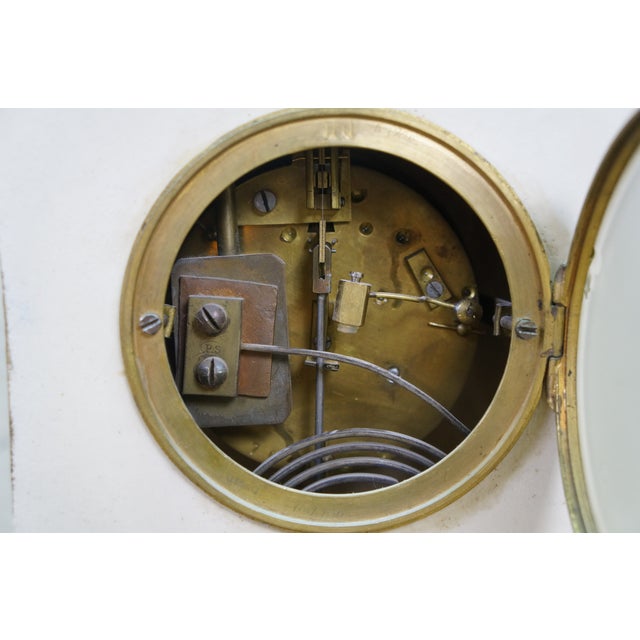 Antique Renaissance Revival j.e. Caldwell French Delft Porcelain Mantel Clock For Sale - Image 17 of 18
