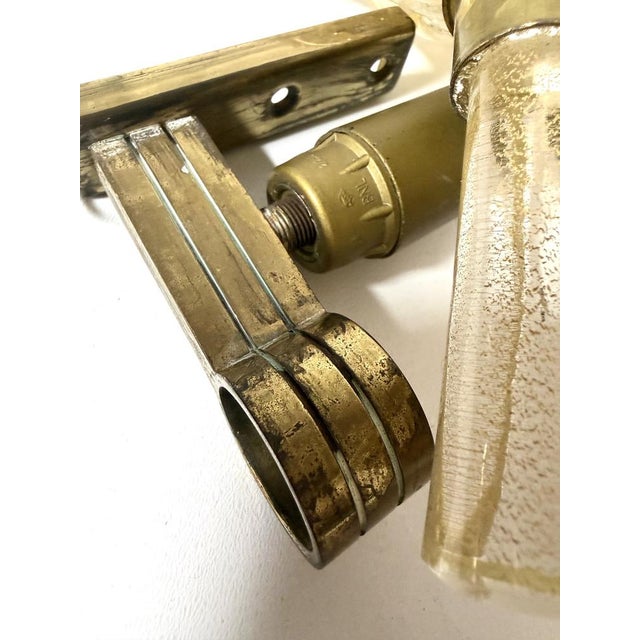 Large Vintage Murano Glass and Gold Leaf Wall Light from Barovier & Toso, Italy, 1940s For Sale - Image 15 of 16