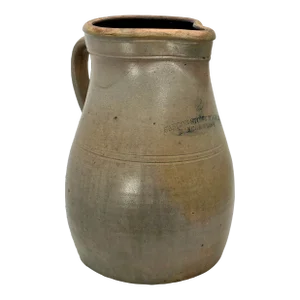Large 2 Gallon Size Antique American Utility Pitcher by the Bangor Stoneware Company in Bangor Maine - Circa 1880s