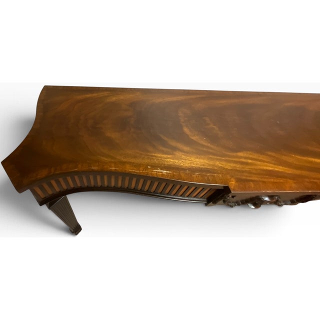 Henkel-Harris Virginia Galleries Federal Inlaid Flame Mahogany Hepplewhite Console Sofa Table For Sale - Image 11 of 18