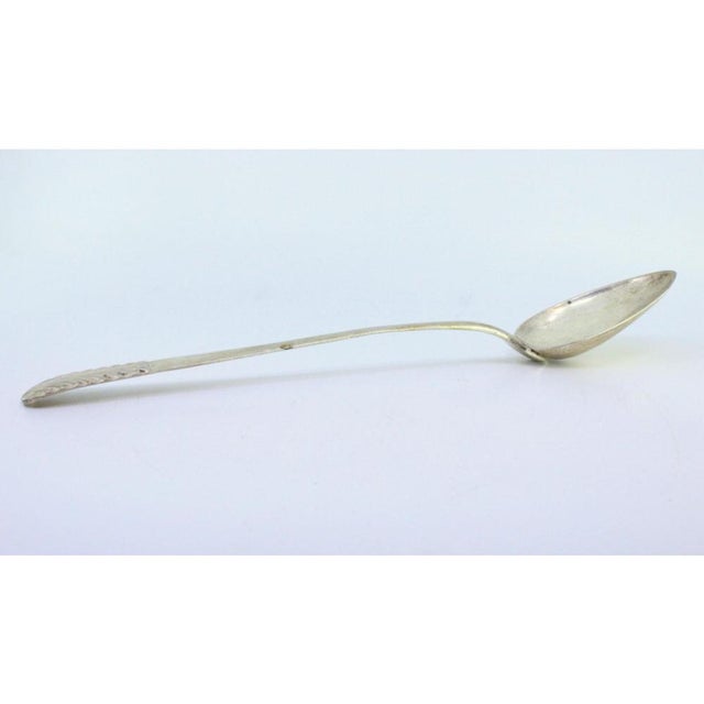 Silver Rice and Serving Spoon with Reliefs Handle For Sale - Image 6 of 8