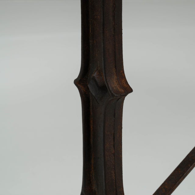 Wood 1900s French Metal Side Table With Wooden Top For Sale - Image 7 of 18